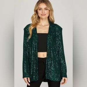 She + Sky Sequin Blazer